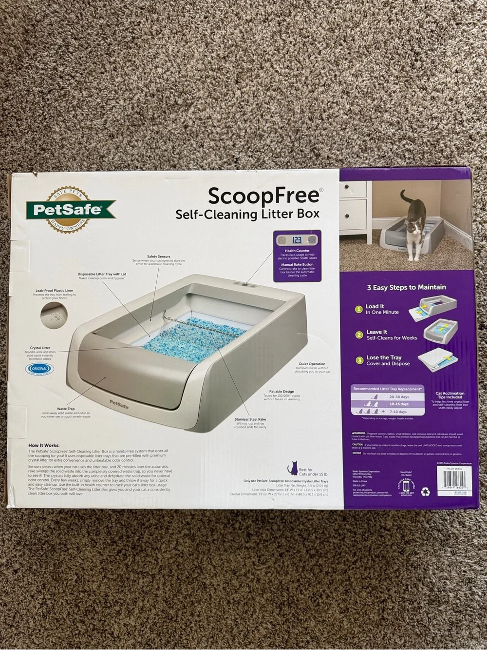 PetSafe ScoopFree Self-Cleaning Litter Box — White and Blue